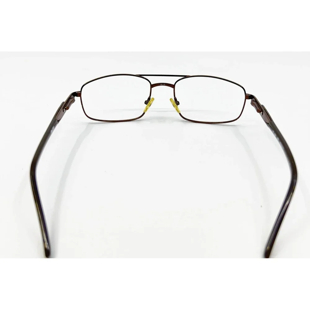Aztec Eyeglasses Mens Brown AZ 524 Double Bridge Rectangle 56-19-135